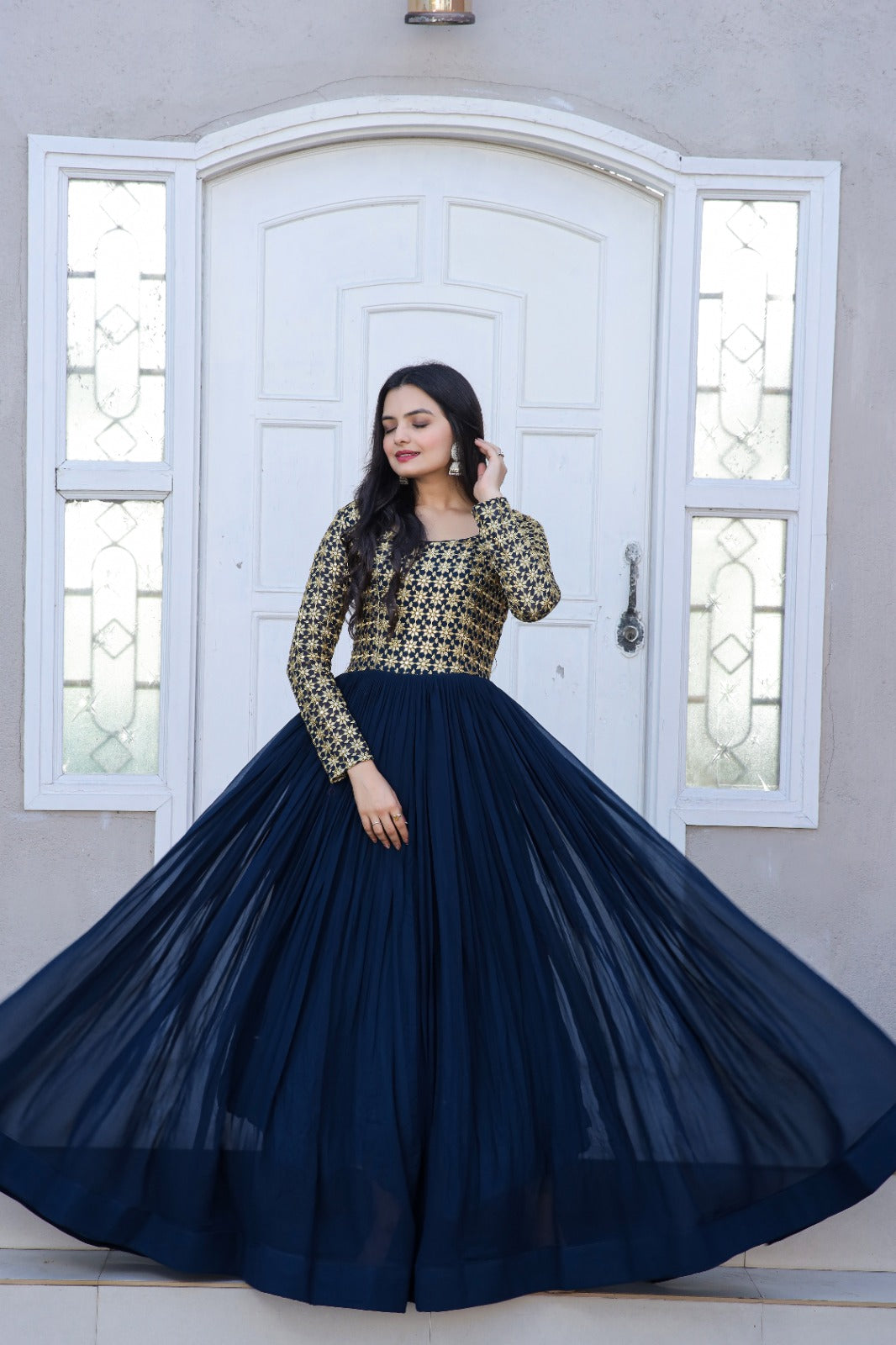 Anarkali Full length Flaired wedding gown dress Readymade Indian Dress