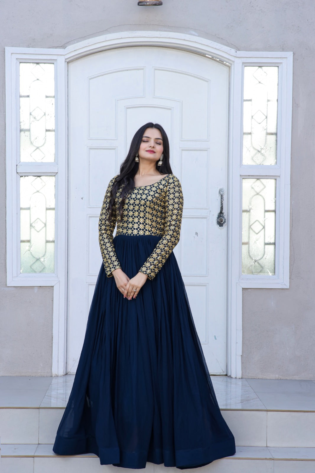 Anarkali Full length Flaired wedding gown dress Readymade Indian Dress