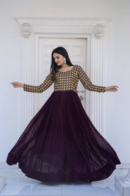 Anarkali Full length Flaired wedding gown dress Readymade Indian Dress