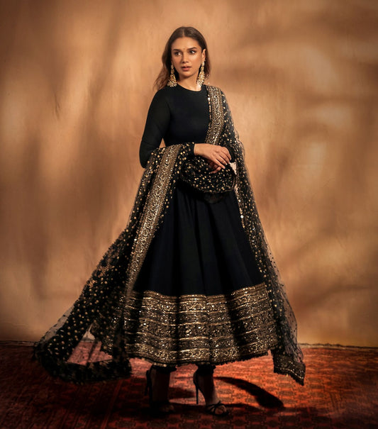 Anarkali Full Flair Readymade Gown With Dupatta Set