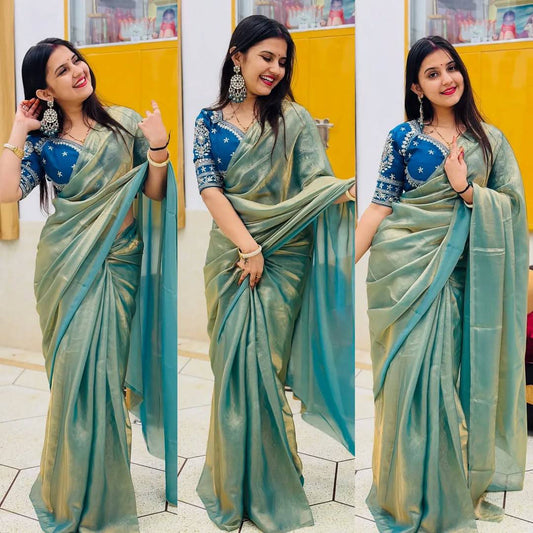 Premium Designer Wedding PartyWear saree with stitched blouse Ready To Wear