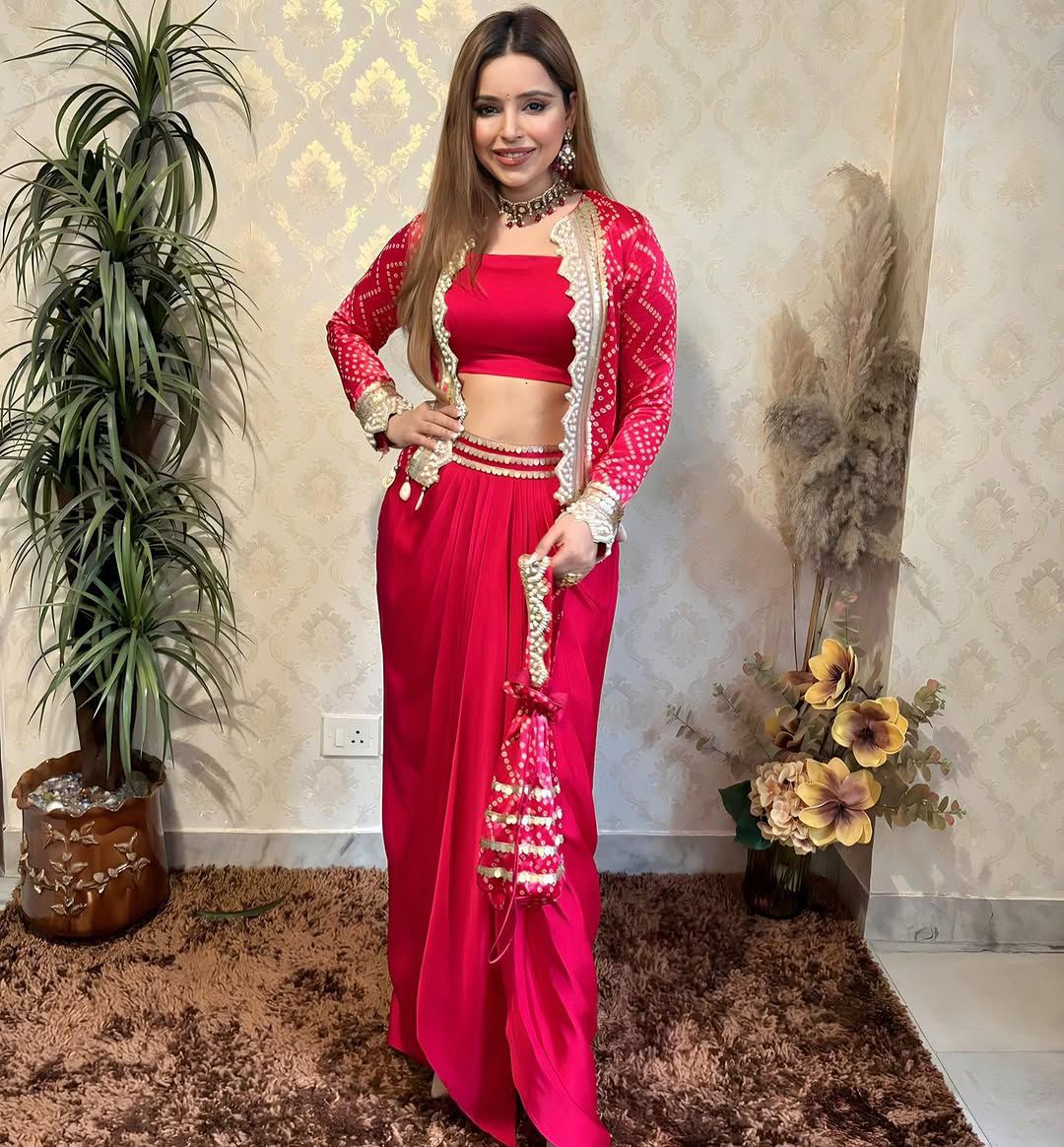 Indowestern choli skirt with koti premium Wedding lehenga skirt