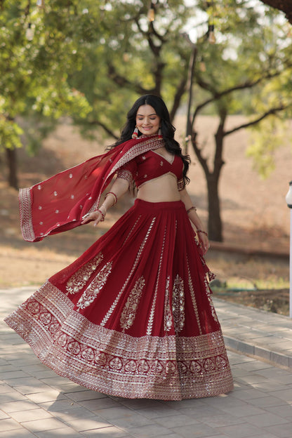 Hevay premium red Lehenga choli Readymade Wedding Designer lehenga