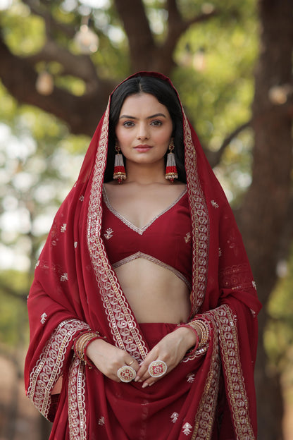 Hevay premium red Lehenga choli Readymade Wedding Designer lehenga