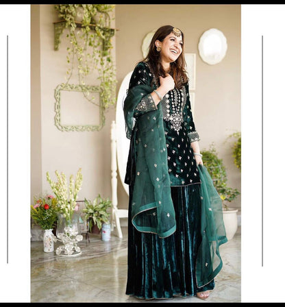 Readymade Palazzo Suit set Velvet Readymade Indian Pakistani dress