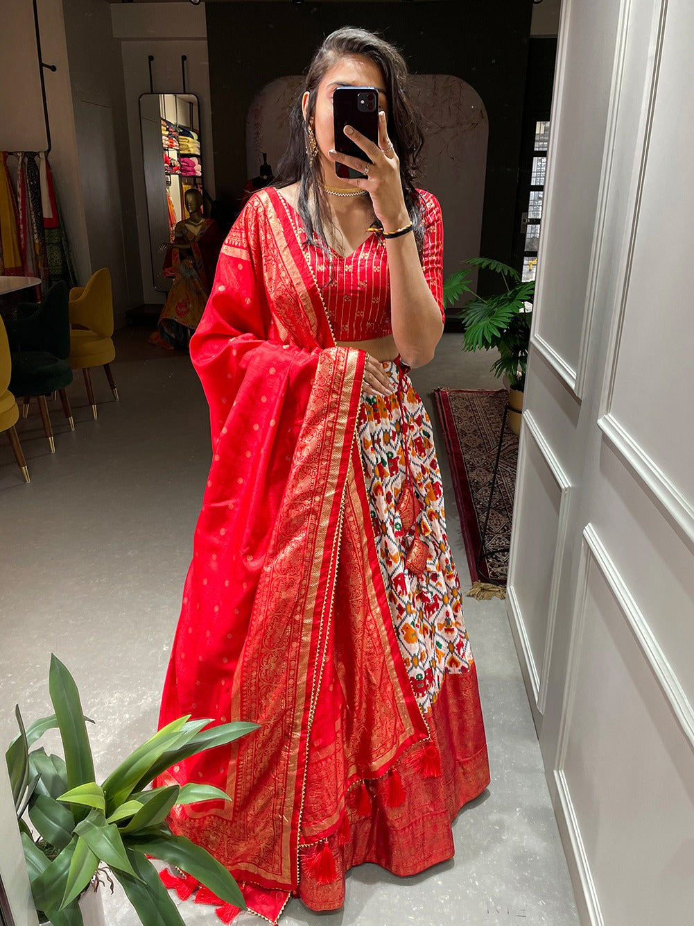 Red Wedding wear lehenga choli ready to wear