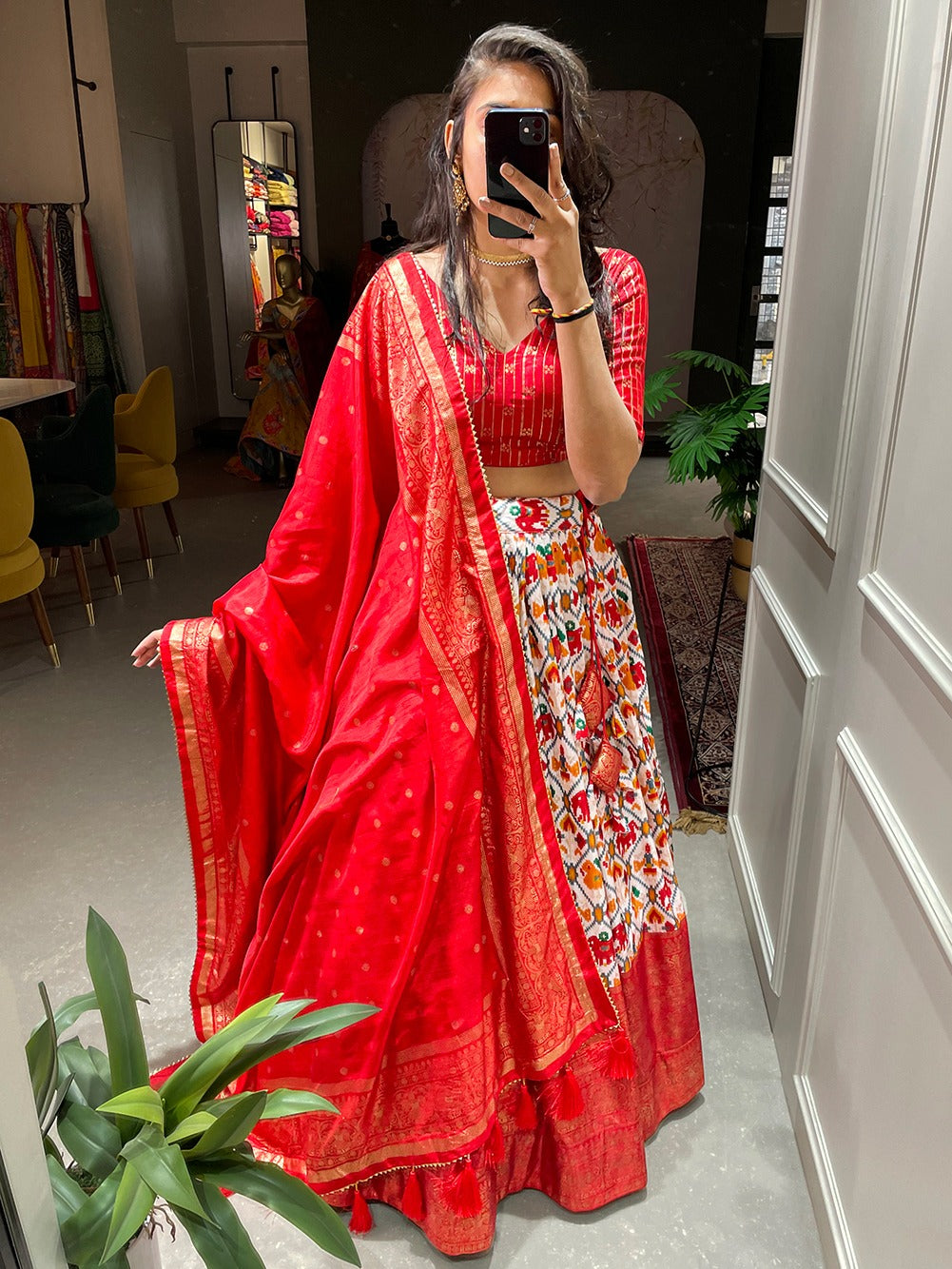Red Wedding wear lehenga choli ready to wear