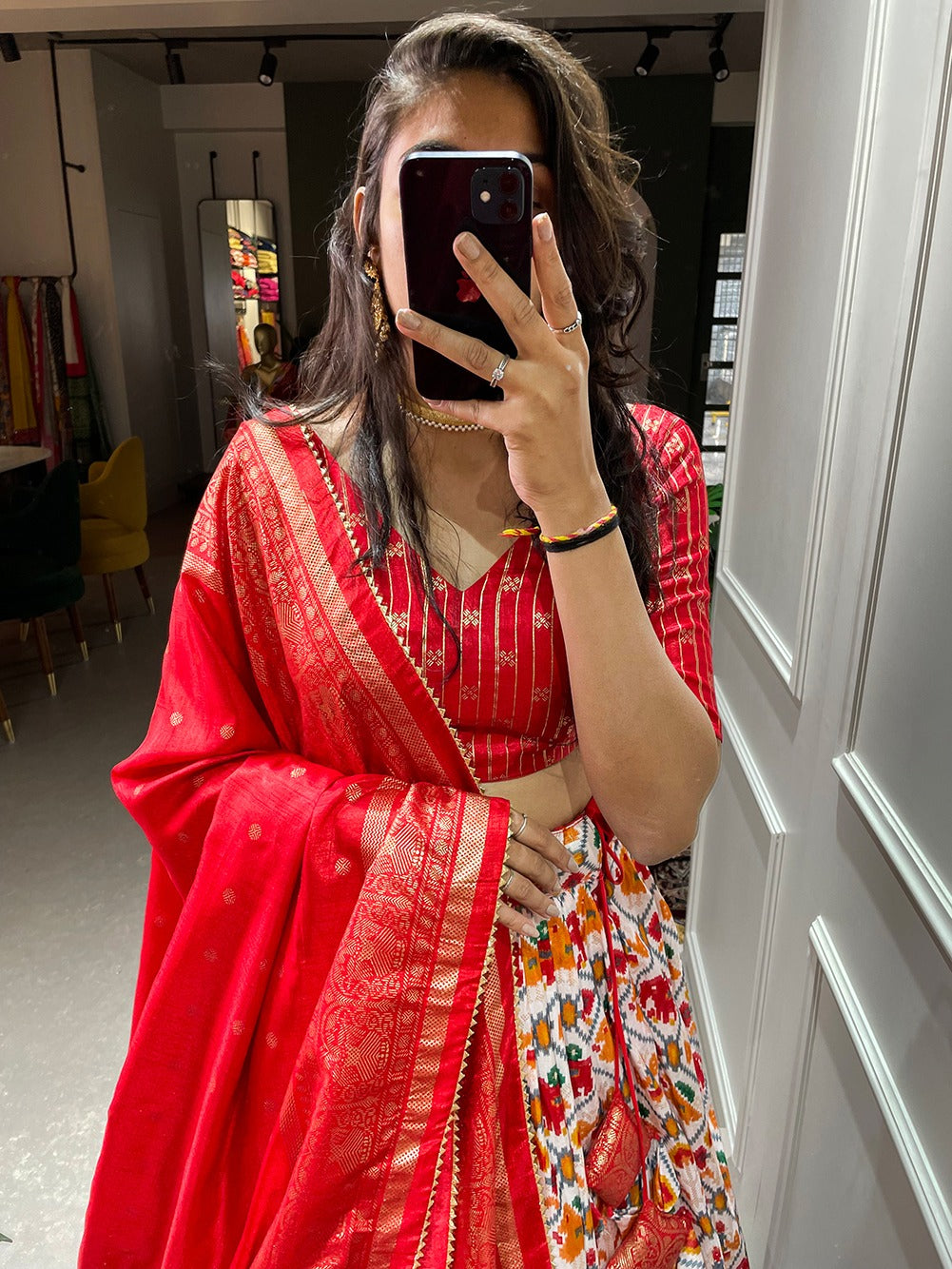 Red Wedding wear lehenga choli ready to wear