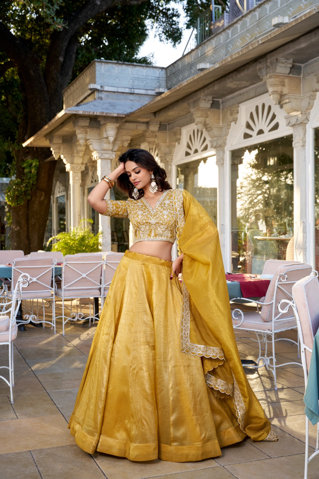 Wedding haldi wear lehenga choli premium Indian stitched lehenga