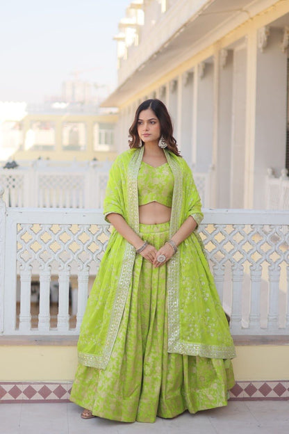Green wedding premium lehenga choli Stitched readymade Festival Indian lehenga