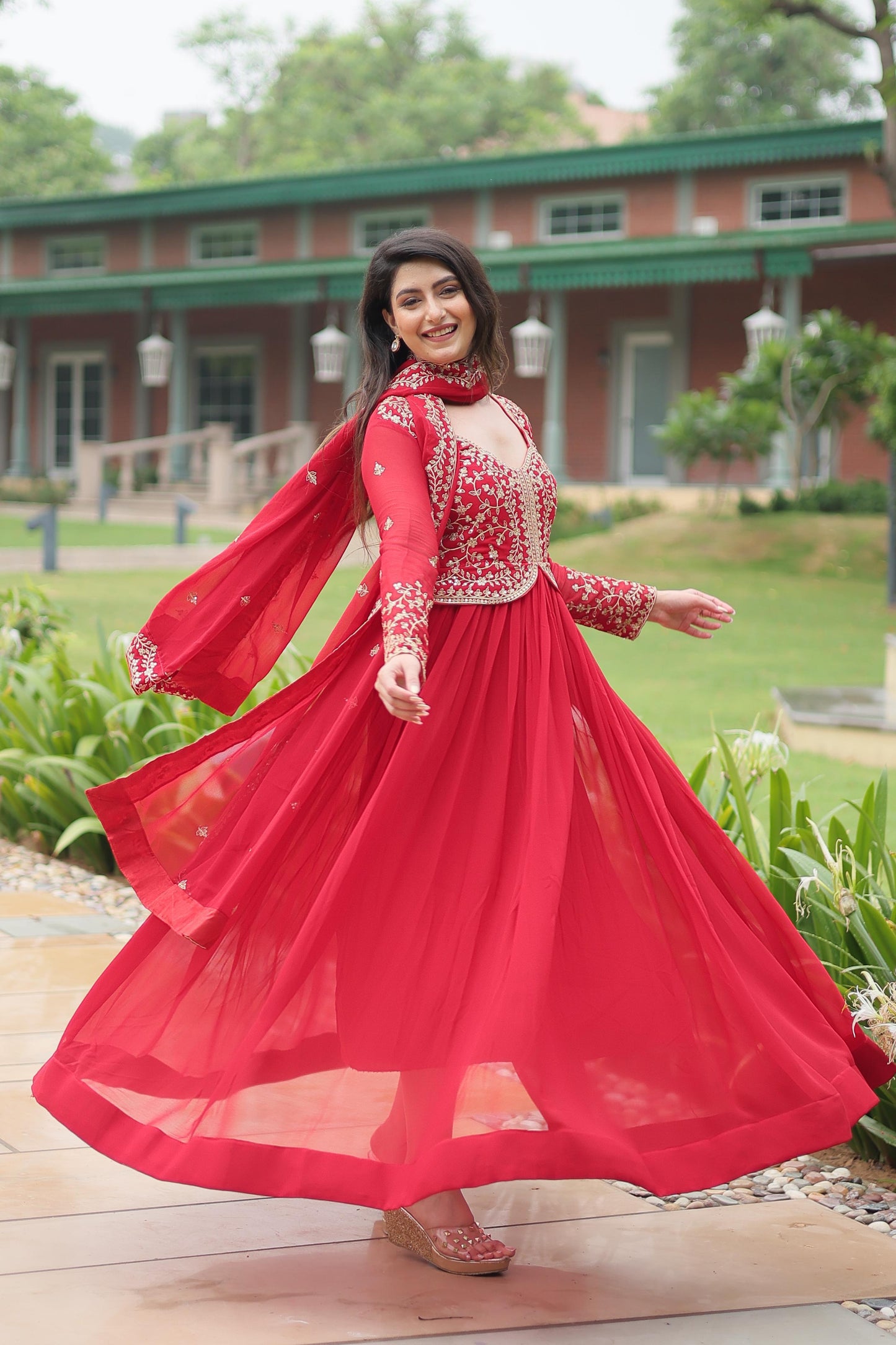 Wedding wear gown dress Ready to wear anarkali Full Flair Indian dress
