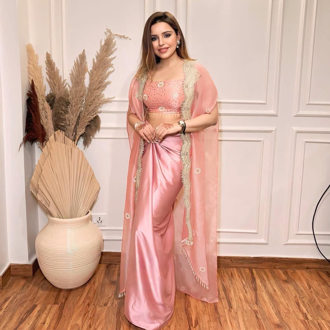 Indowestern dhoti skirt Shrug choli dress wedding wear full Stiched Readymade lehenga skirt