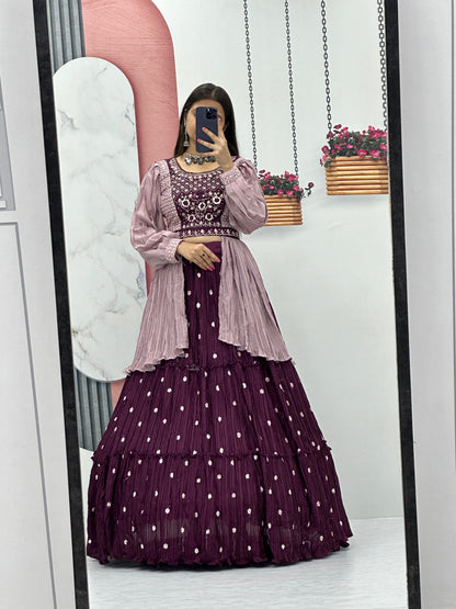 Indowestern crop top Lehenga for wedding Readymade Indian lehenga dress