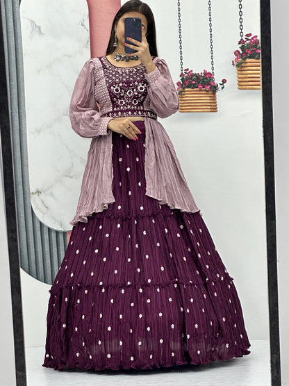 Indowestern crop top Lehenga for wedding Readymade Indian lehenga dress