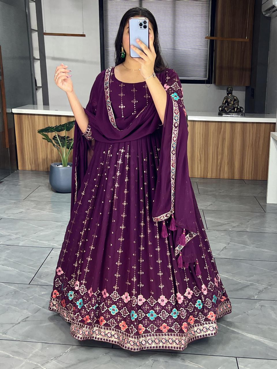 Indian Anarkali Full Flair gown dress Readymade for wedding women