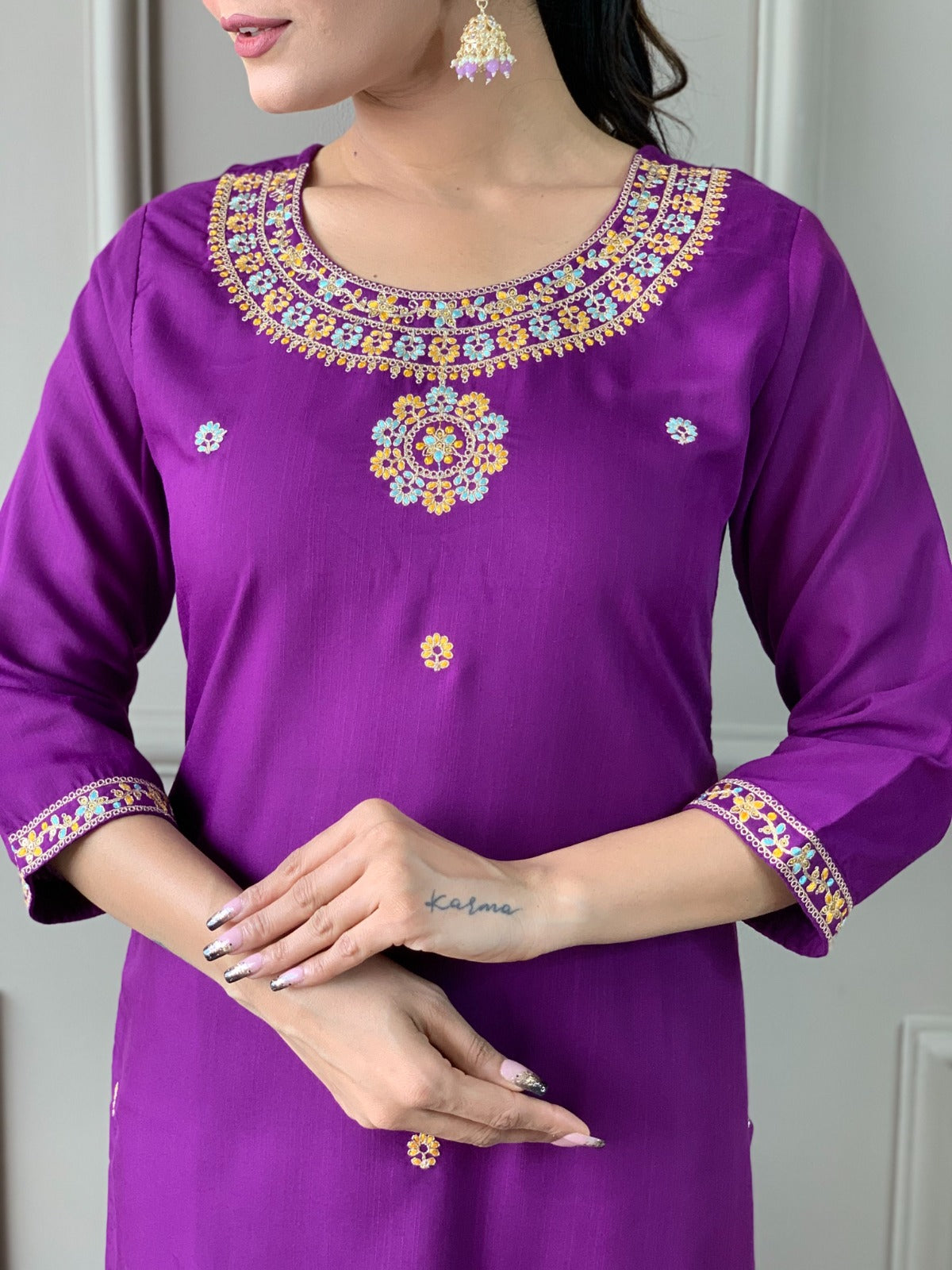 Purple Wedding Festival Dress Salwar Kameez suit set stitched