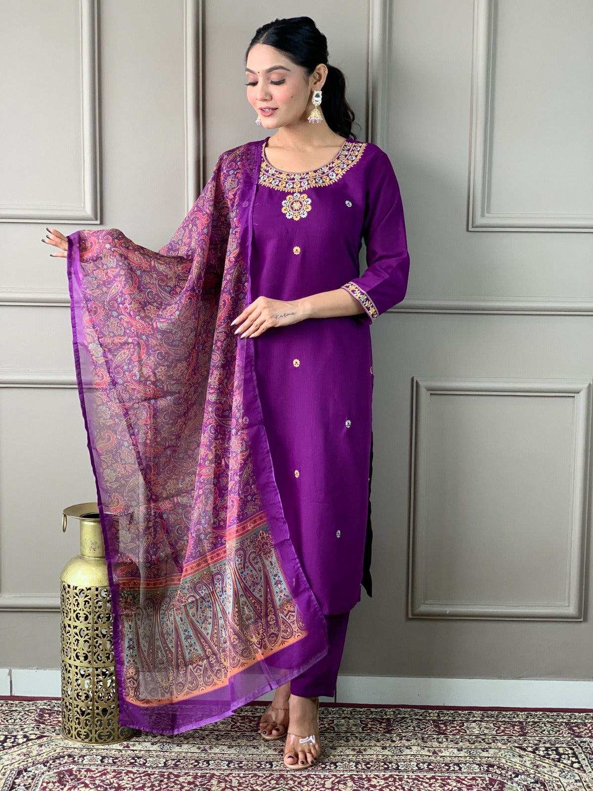 Purple Wedding Festival Dress Salwar Kameez suit set stitched