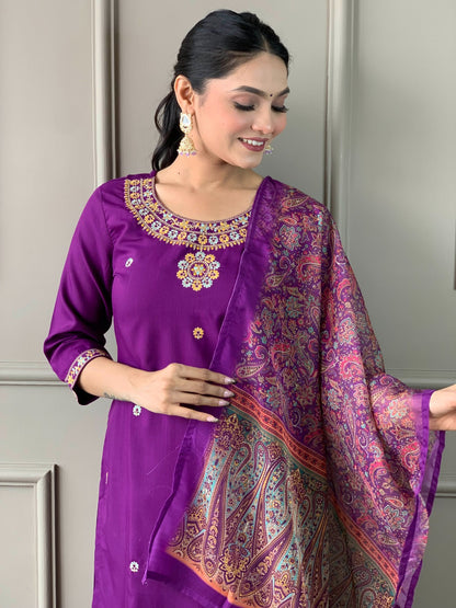 Purple Wedding Festival Dress Salwar Kameez suit set stitched