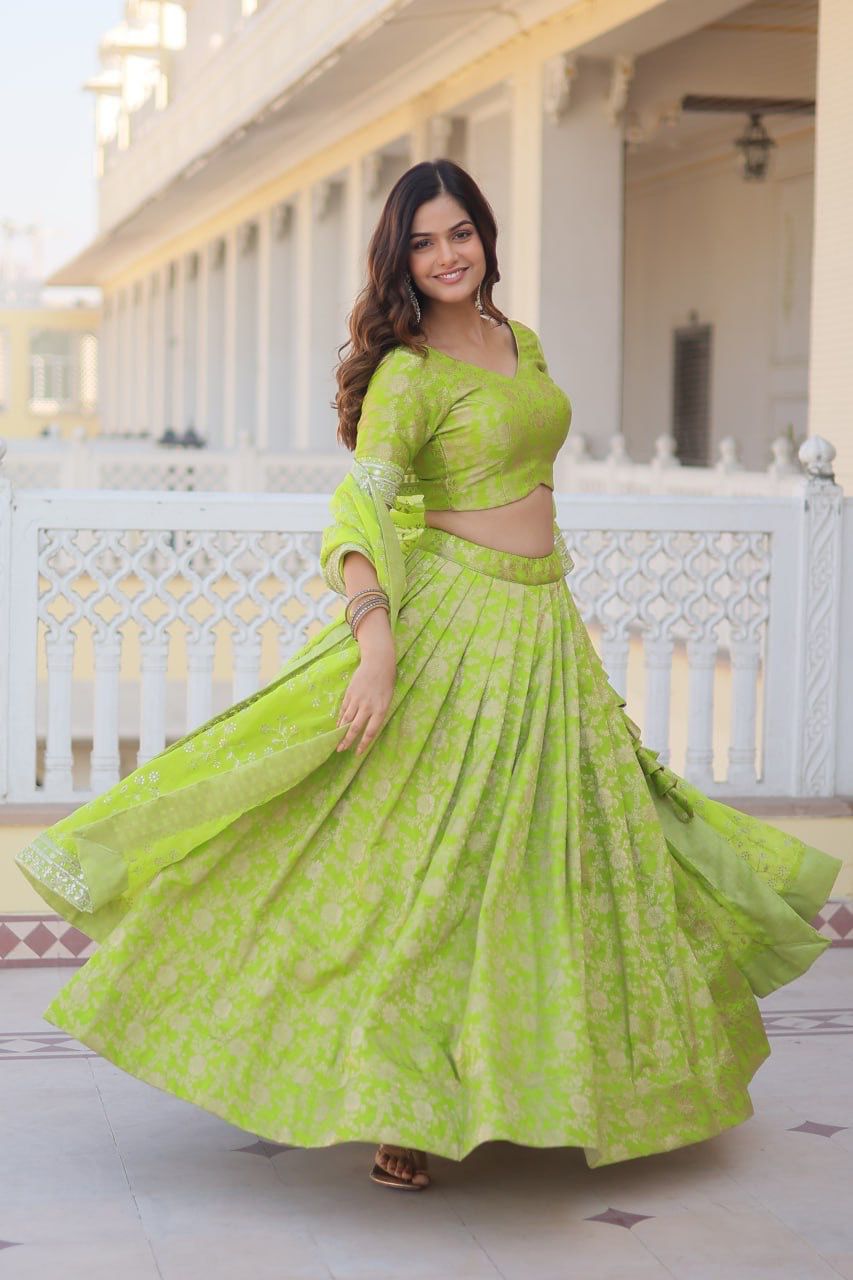 Green wedding premium lehenga choli Stitched readymade Festival Indian lehenga