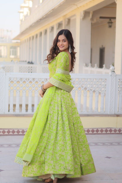 Green wedding premium lehenga choli Stitched readymade Festival Indian lehenga