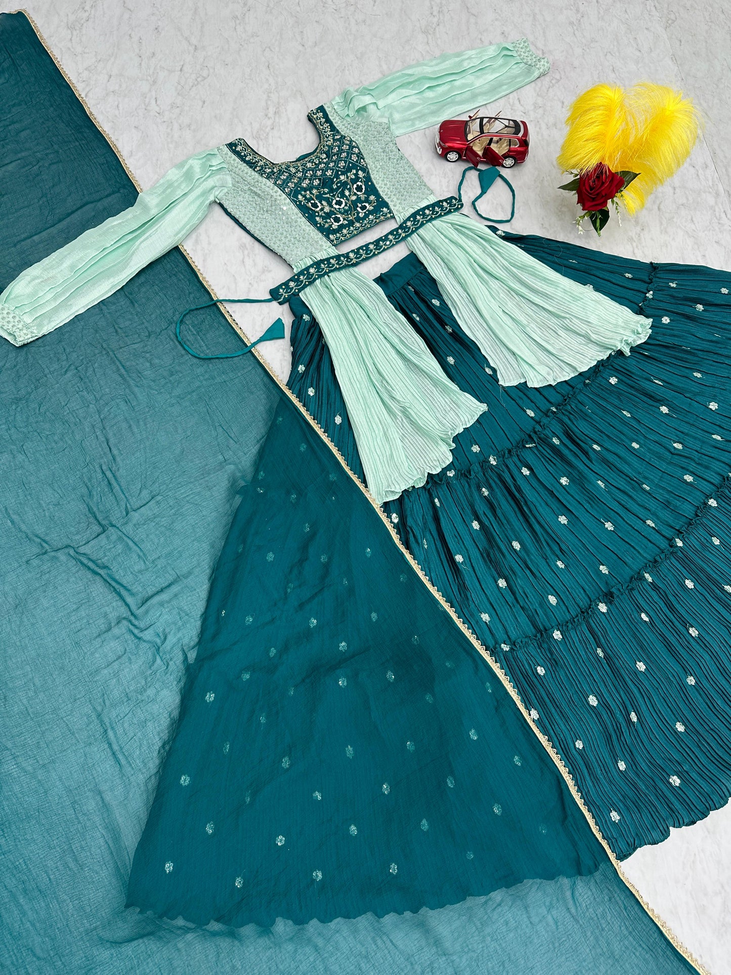 Indowestern crop top Lehenga for wedding Readymade Indian lehenga dress