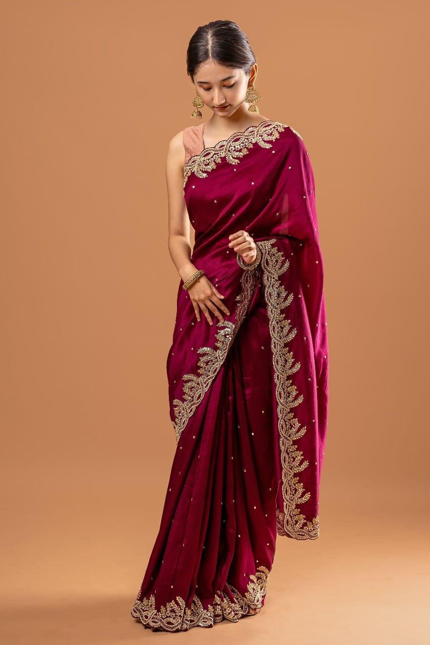 Wedding saree with stitched blouse Ready To Wear indian saree