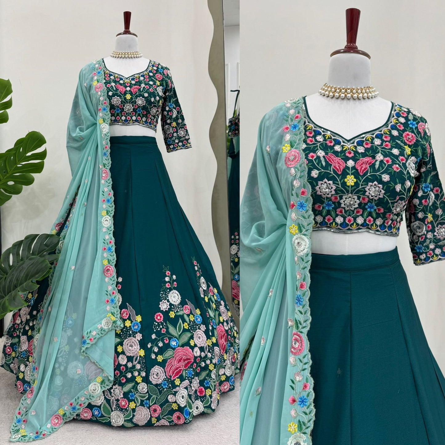 Heavy premium Wedding wear lehenga choli Readymade Indian floral lehenga