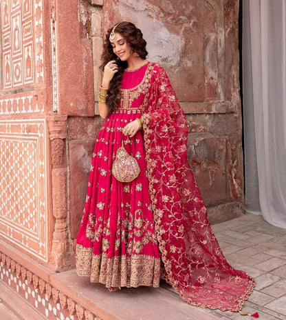 Wedding wear premium anarkali Full Flaired gown Indian dress