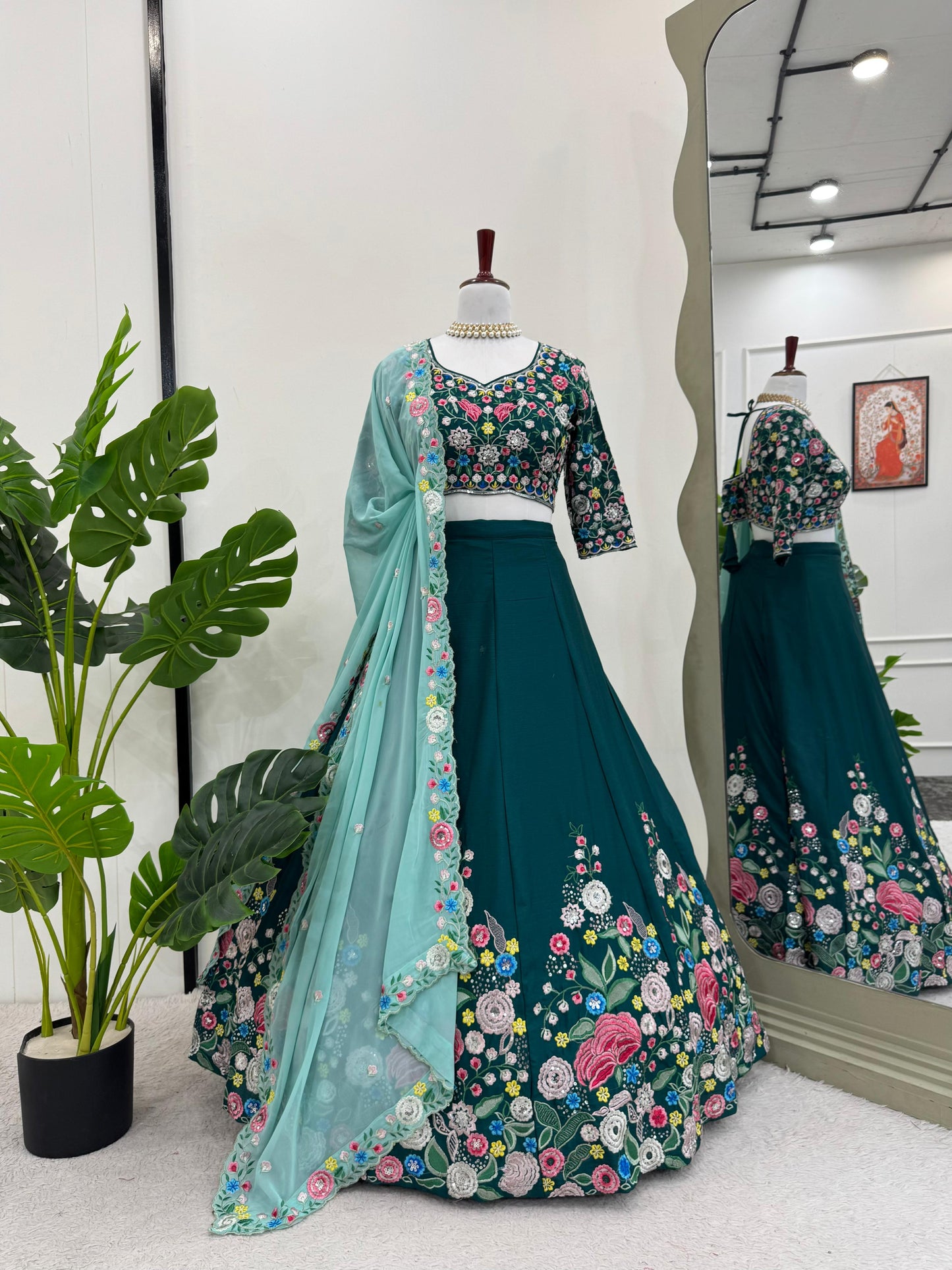 Heavy premium Wedding wear lehenga choli Readymade Indian floral lehenga