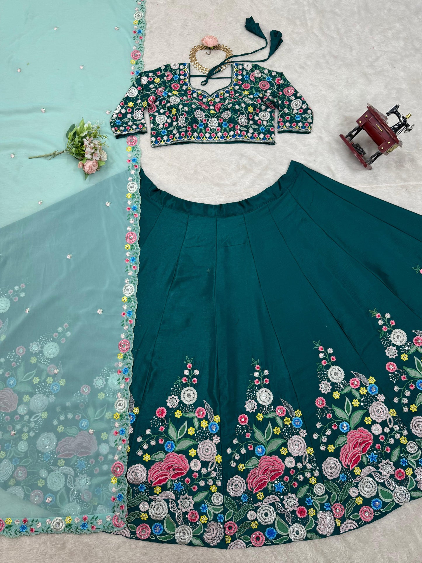 Heavy premium Wedding wear lehenga choli Readymade Indian floral lehenga