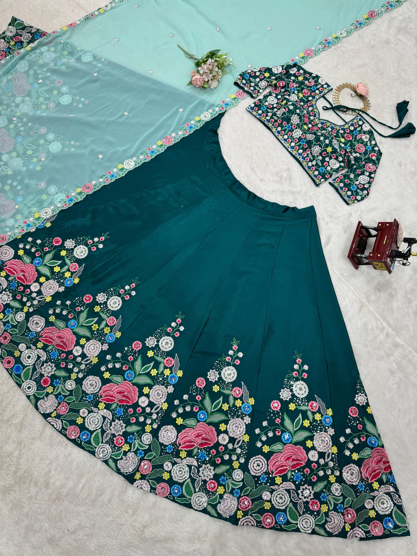 Heavy premium Wedding wear lehenga choli Readymade Indian floral lehenga