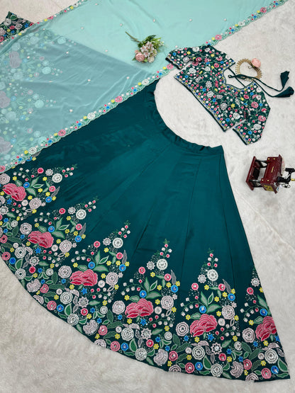 Heavy premium Wedding wear lehenga choli Readymade Indian floral lehenga