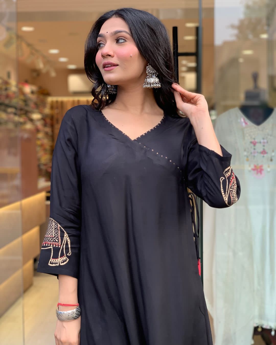 Readymade black salwar kameez suit Indian wedding dress stitched