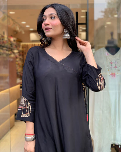 Readymade black salwar kameez suit Indian wedding dress stitched