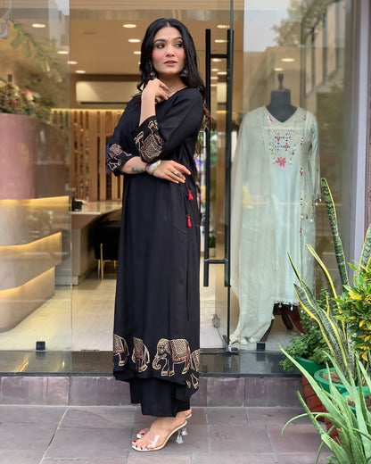 Readymade black salwar kameez suit Indian wedding dress stitched