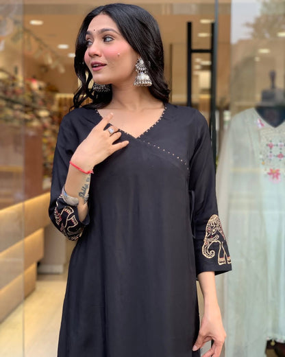 Readymade black salwar kameez suit Indian wedding dress stitched