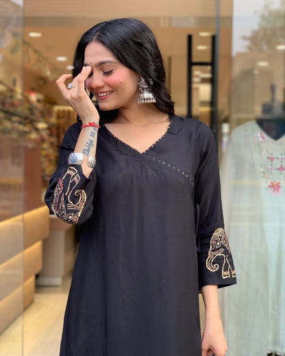 Readymade black salwar kameez suit Indian wedding dress stitched