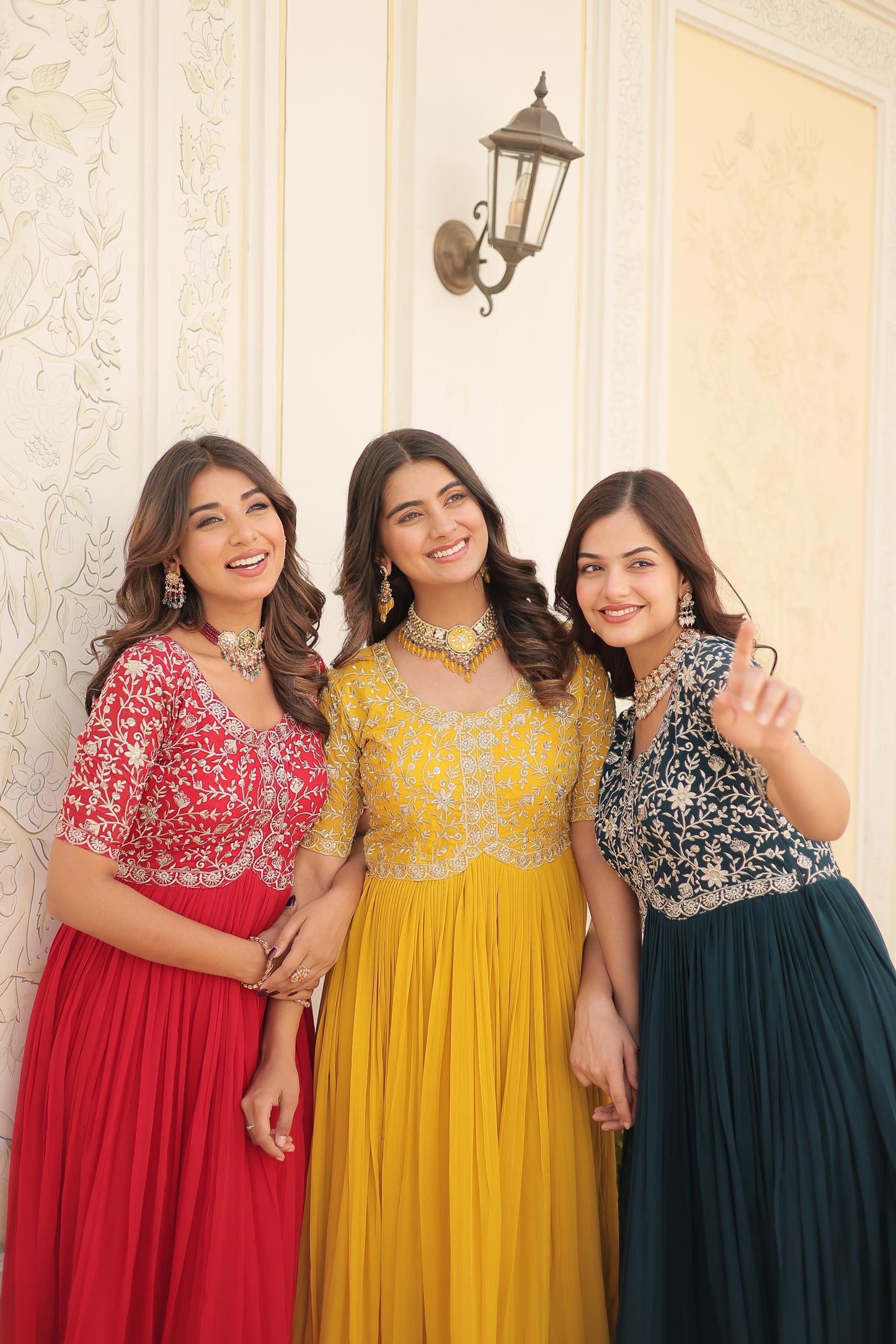 Wedding special Designer gown dress Indian floral anarkali Flaired Gown