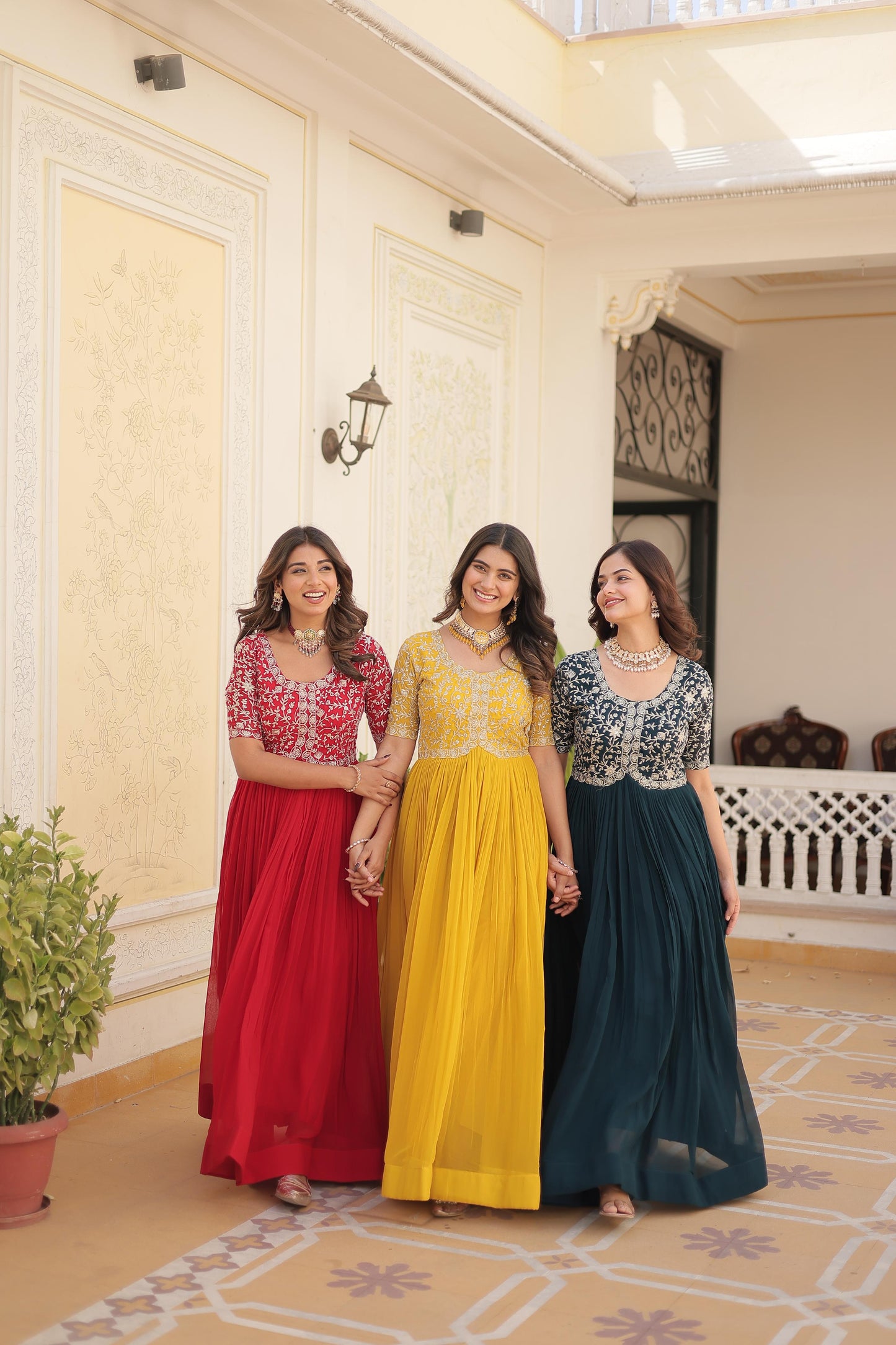 Wedding special Designer gown dress Indian floral anarkali Flaired Gown