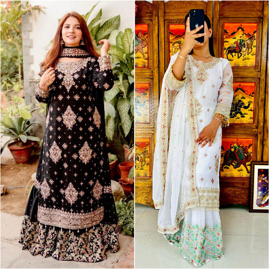 Pakistani Sharara Suit set Indian salwar kameez dress
