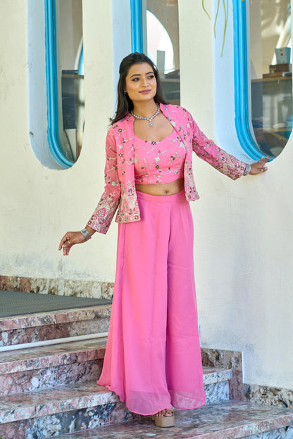 Indowestern Choli Plazzo koti for wedding Indian Readymade Palazzo Suit dress