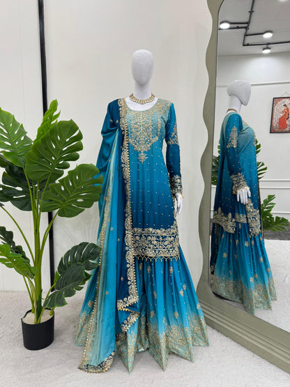 Premium Sharara Suit Set for wedding Readymade Indian Pakistani salwar kameez