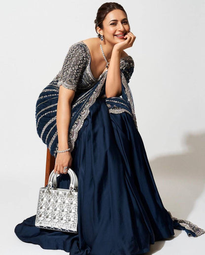 Indowestern lehenga saree for wedding Readymade Indian premium dress
