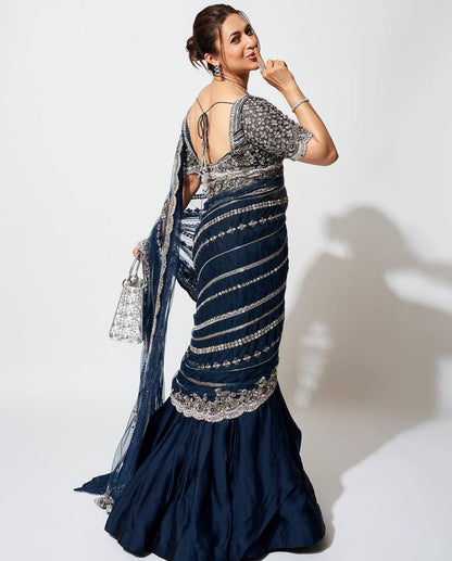 Indowestern lehenga saree for wedding Readymade Indian premium dress