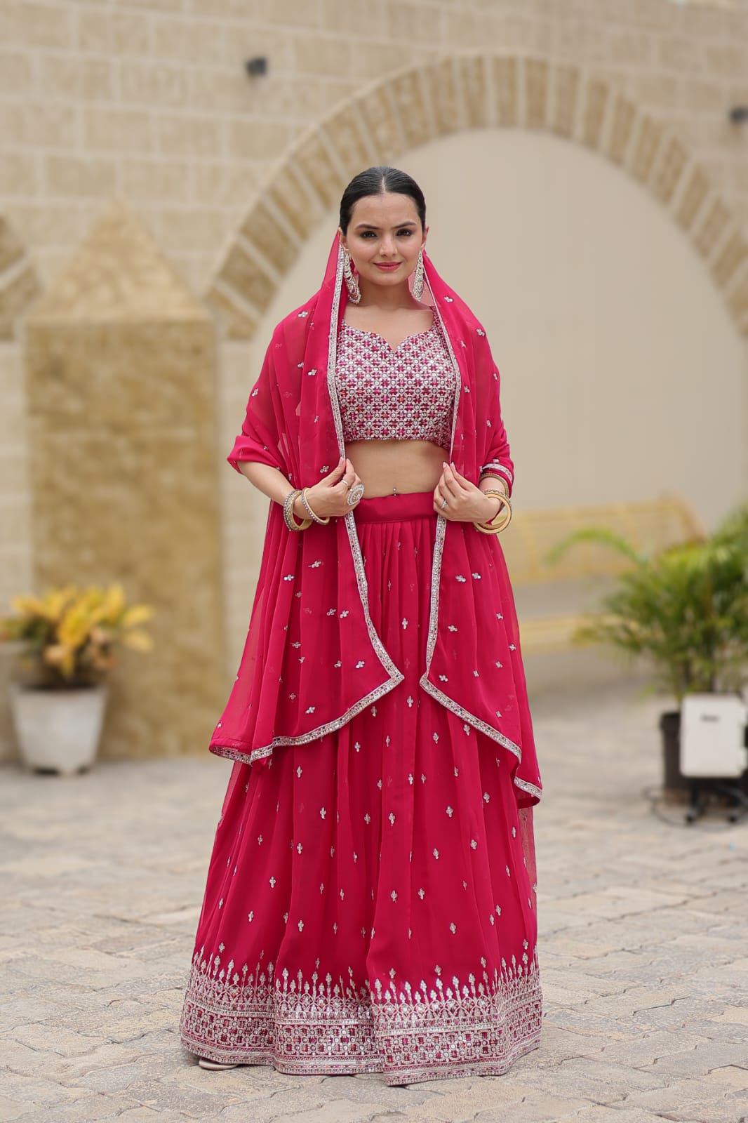 Multi Colour Wedding lehenga choli Readymade Full stitched Indian lehenga