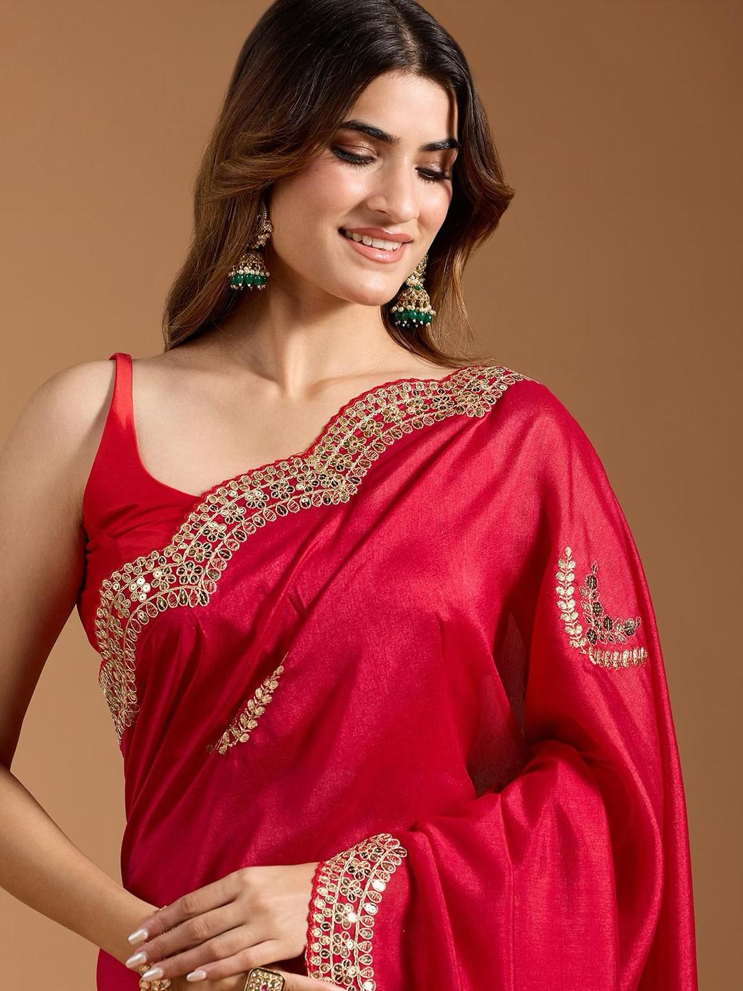 Designer wedding special saree with stitched blouse Ready To Wear Festival saree