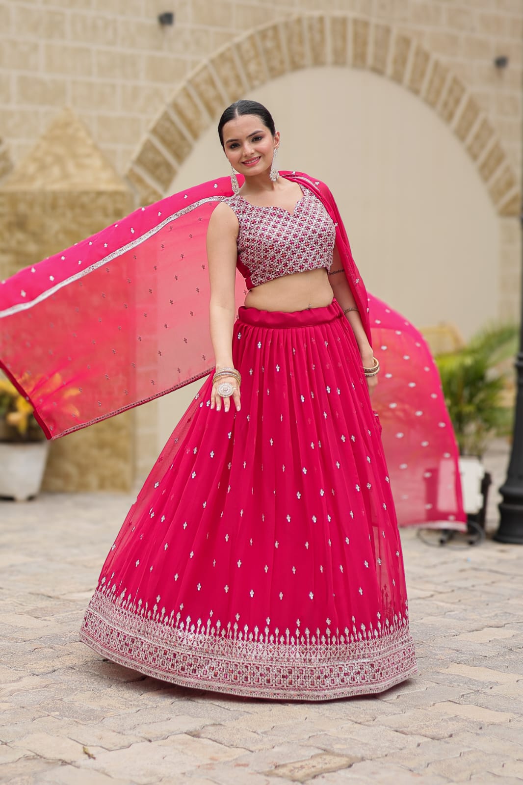 Multi Colour Wedding lehenga choli Readymade Full stitched Indian lehenga
