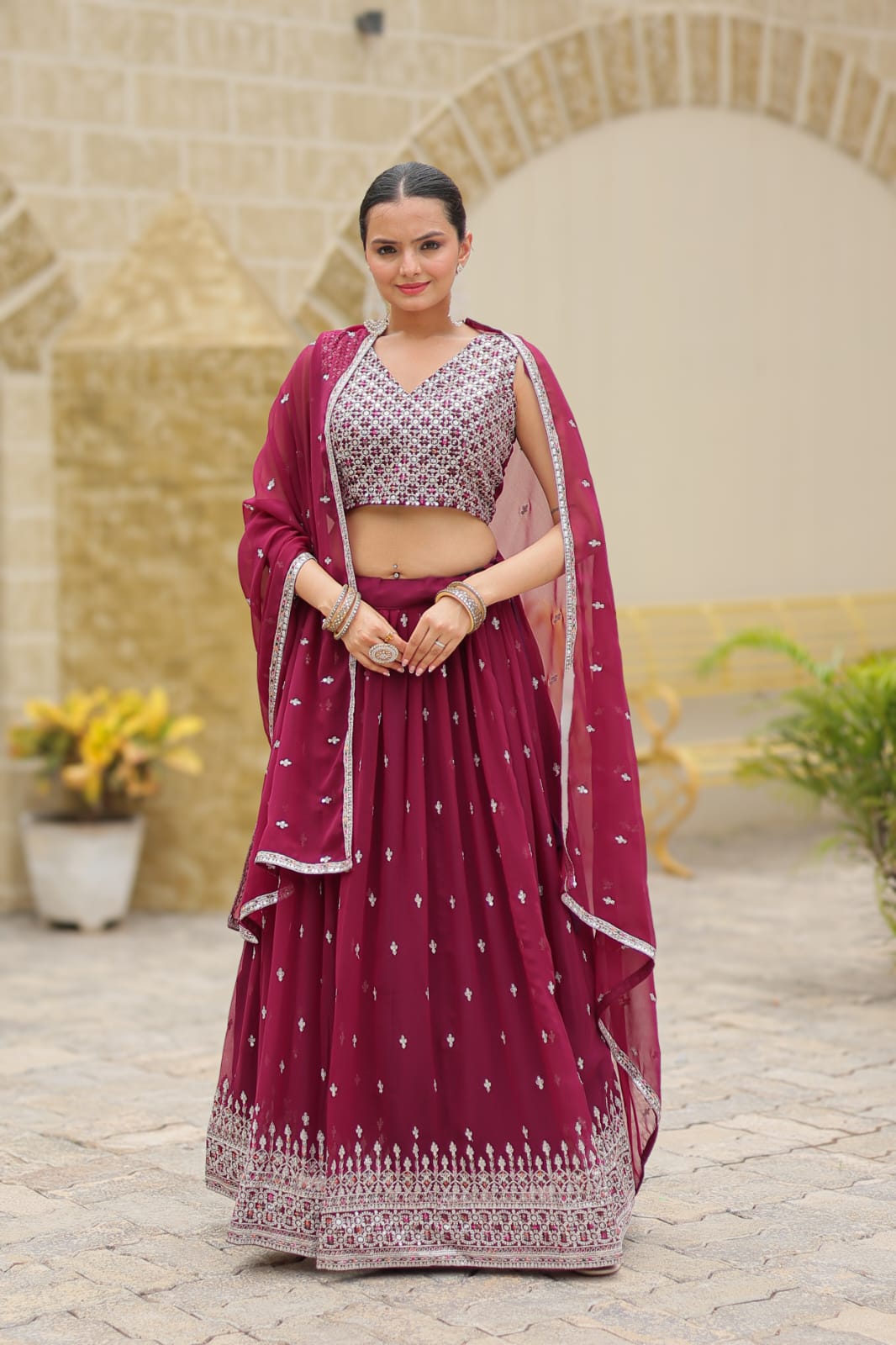 Multi Colour Wedding lehenga choli Readymade Full stitched Indian lehenga