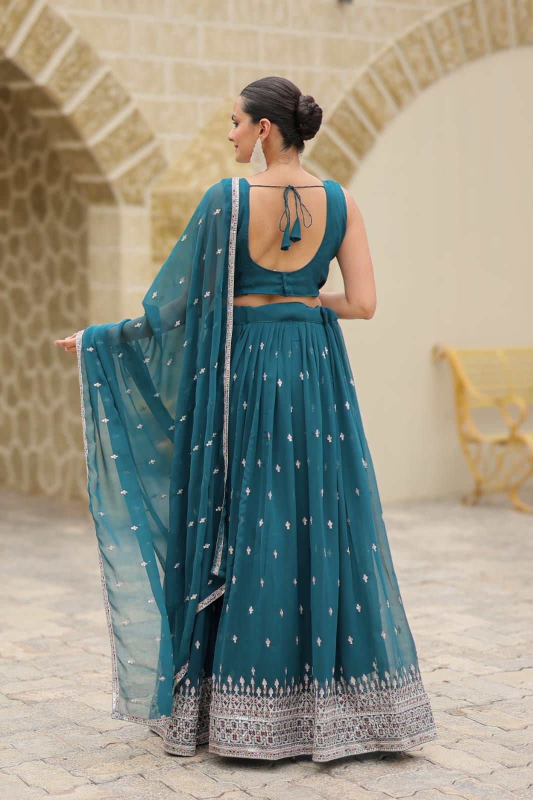 Multi Colour Wedding lehenga choli Readymade Full stitched Indian lehenga