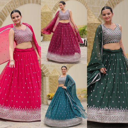Multi Colour Wedding lehenga choli Readymade Full stitched Indian lehenga